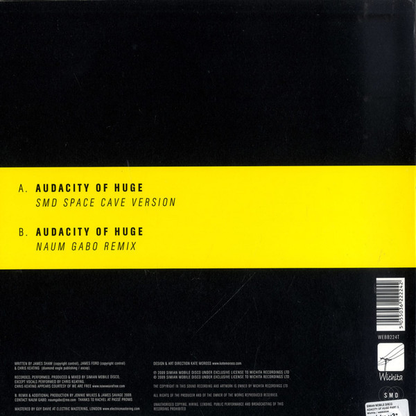 Simian Mobile Disco - Audacity Of Huge | Wichita (WEBB224T) - 2 Simian Mobile Disco - Audacity Of Huge | Wichita (WEBB224T) - 2