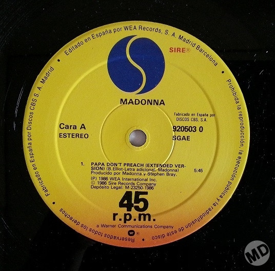 Madonna - Papa Don't Preach | Sire (920503 0) - 3