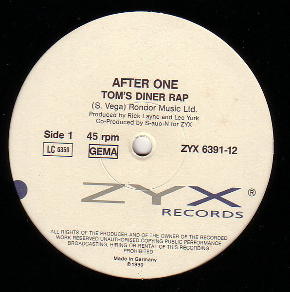 After One - Tom's Diner Rap | ZYX Records (ZYX 6391-12) - 4