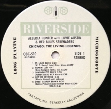 Alberta Hunter With Lovie Austin's Blues Serenaders - Chicago - The Living Legends | Original Blues Classics (OBC-510) - 3 Alberta Hunter With Lovie Austin's Blues Serenaders - Chicago - The Living Legends | Original Blues Classics (OBC-510) - 3