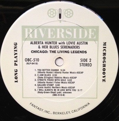 Alberta Hunter With Lovie Austin's Blues Serenaders - Chicago - The Living Legends | Original Blues Classics (OBC-510) - 4 Alberta Hunter With Lovie Austin's Blues Serenaders - Chicago - The Living Legends | Original Blues Classics (OBC-510) - 4