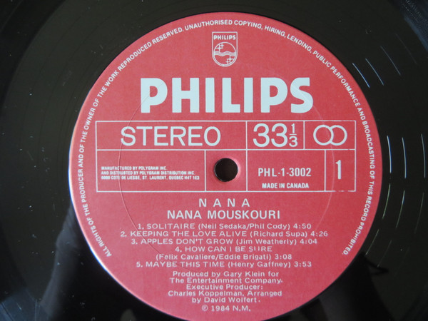Nana Mouskouri - Nana | Philips (PHL-1-3002) - 3 Nana Mouskouri - Nana | Philips (PHL-1-3002) - 3