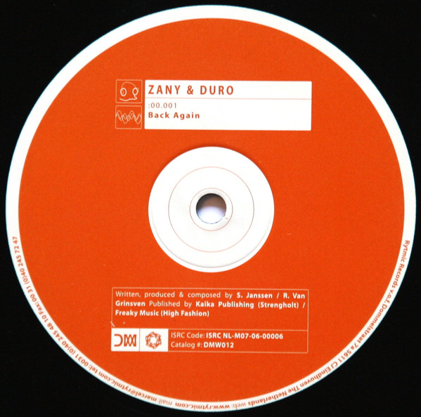 DJ Zany & DJ Duro - Back Again / Hasta La Pasta | Dutch Master Works (DMW012) - 3