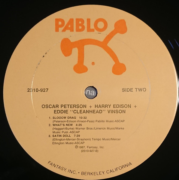Oscar Peterson + Harry Edison + Eddie "Cleanhead" Vinson - Oscar Peterson + Harry Edison + Eddie "Cleanhead" Vinson | Pablo Records (2310-927) - 4 Oscar Peterson + Harry Edison + Eddie "Cleanhead" Vinson - Oscar Peterson + Harry Edison + Eddie "Cleanhead" Vinson | Pablo Records (2310-927) - 4