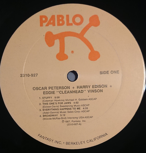 Oscar Peterson + Harry Edison + Eddie "Cleanhead" Vinson - Oscar Peterson + Harry Edison + Eddie "Cleanhead" Vinson | Pablo Records (2310-927) - 3 Oscar Peterson + Harry Edison + Eddie "Cleanhead" Vinson - Oscar Peterson + Harry Edison + Eddie "Cleanhead" Vinson | Pablo Records (2310-927) - 3