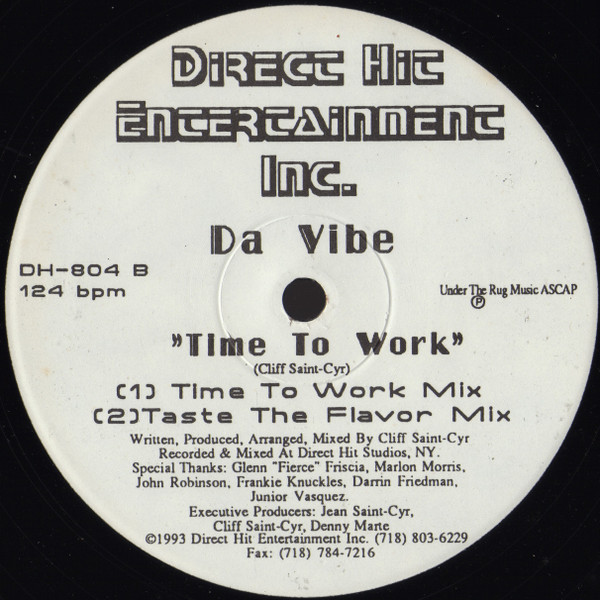 Da Vibe - Time To Work | Direct Hit Entertainment Inc. (DH-804) - 2 Da Vibe - Time To Work | Direct Hit Entertainment Inc. (DH-804) - 2