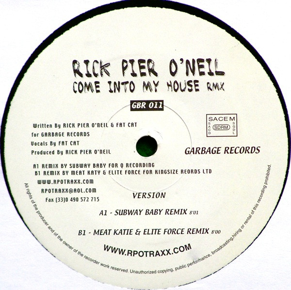 Rick Pier O'Neil - Come Into My House (Remixes) | Garbage Records (GBR 011 RMX) - 4