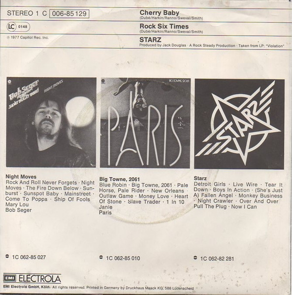 Starz - Cherry Baby | Capitol Records (1C 006-85 129) - 2