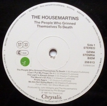 The Housemartins - The People Who Grinned Themselves To Death | Chrysalis (208 613) - 3 The Housemartins - The People Who Grinned Themselves To Death | Chrysalis (208 613) - 3