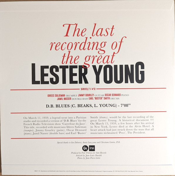 Lester Young - Le Dernier Message De Lester Young | Sam Records (SR02/1) - 2