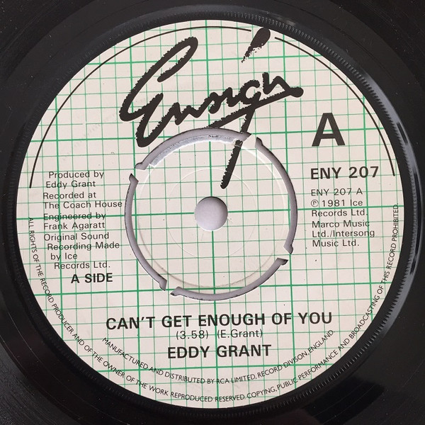 Eddy Grant - Can't Get Enough Of You | Ensign (ENY 207) - 2