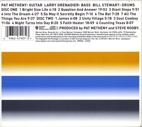 Pat Metheny Trio - Trio → Live | Warner Bros. Records (9362-47907-2) - 2 Pat Metheny Trio - Trio → Live | Warner Bros. Records (9362-47907-2) - 2