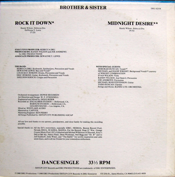 Brother And Sister - Rock It Down | Shtup City Records (DRU-62558) - 2 Brother And Sister - Rock It Down | Shtup City Records (DRU-62558) - 2