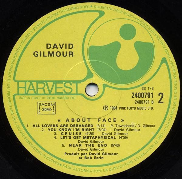 David Gilmour - About Face | Harvest (2400791) - 4