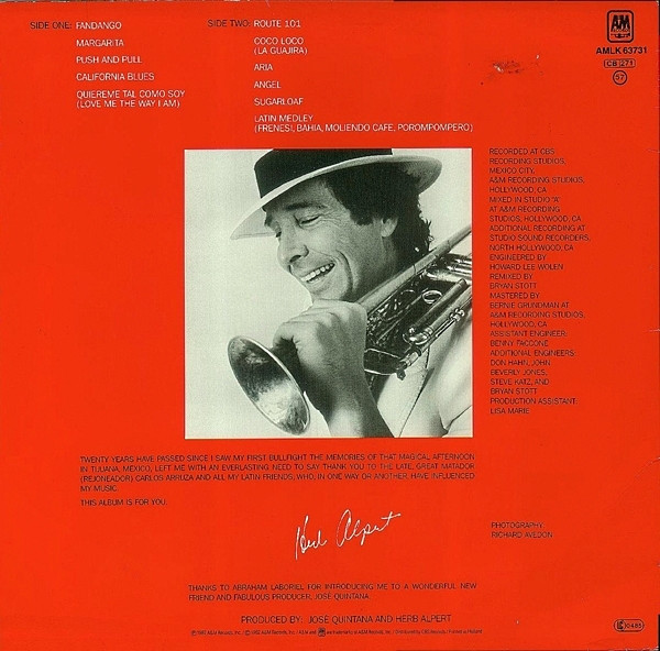 Herb Alpert - Fandango | A&M Records (AMLK 63731)