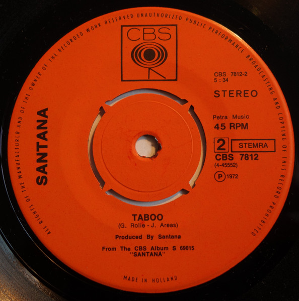 Santana - No One To Depend On / Taboo | CBS (7812) - 4 Santana - No One To Depend On / Taboo | CBS (7812) - 4