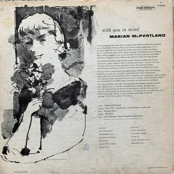 Marian McPartland - With You In Mind | Capitol Records (T895) - 2 Marian McPartland - With You In Mind | Capitol Records (T895) - 2