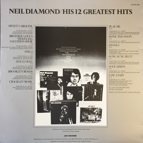 Neil Diamond - His 12 Greatest Hits | MCA Records (MAPS 7400) - 2