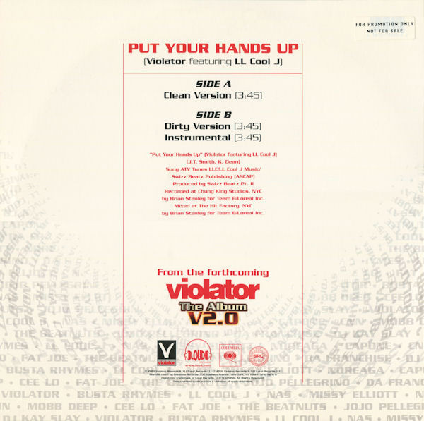 Violator Featuring LL Cool J - Put Your Hands Up | Violator Records (44 79599) - 2