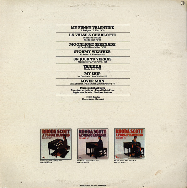 Rhoda Scott - A L'Orgue Hammond - Ballades № 2 | Barclay (80.575) - 2 Rhoda Scott - A L'Orgue Hammond - Ballades № 2 | Barclay (80.575) - 2