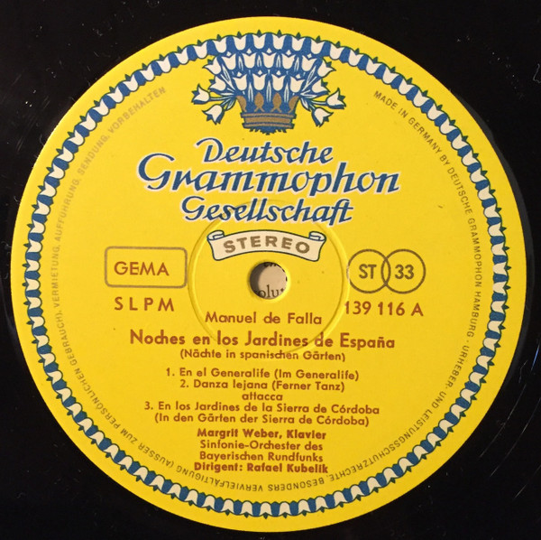 Manuel De Falla / Bohuslav Martinů , Rafael Kubelik , Symphonie-Orchester Des Bayerischen Rundfunks , Margrit Weber - Nights In The Gardens Of Spain / Fantasia Concertante | Deutsche Grammophon (SLPM 139 116) - 3