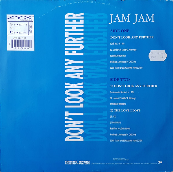 Jam Jam - Don't Look Any Further | ZYX Records (ZYX 6277-12) - 2