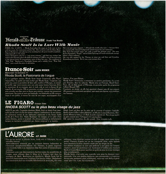 Rhoda Scott - Live At The Olympia | Barclay (920.379/80) - 2