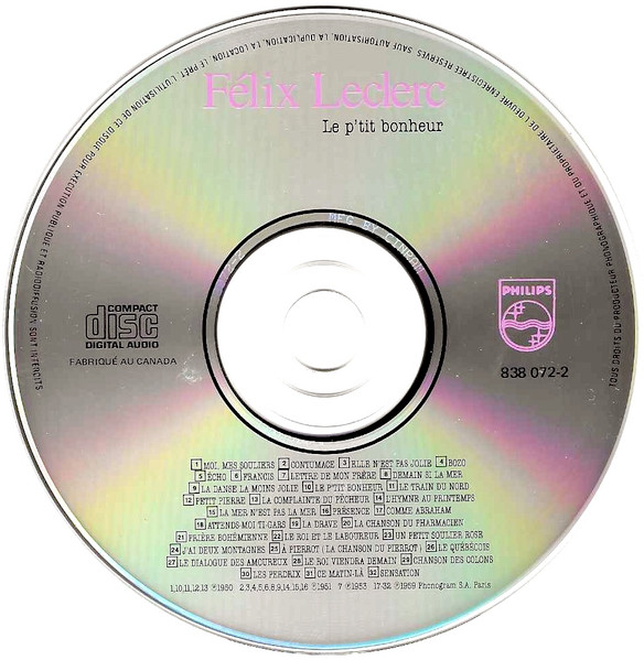 Félix Leclerc - Le P'tit Bonheur, Vol. 1 | Philips (838 072-2) - 4 Félix Leclerc - Le P'tit Bonheur, Vol. 1 | Philips (838 072-2) - 4