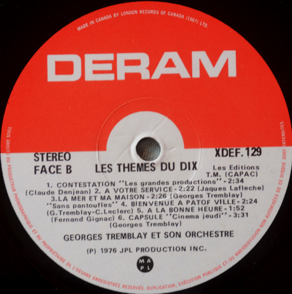 Georges Tremblay - Les Thèmes Du 10 | Deram (XDEF-129) - 4 Georges Tremblay - Les Thèmes Du 10 | Deram (XDEF-129) - 4