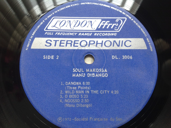 Manu Dibango - O Boso (Soul Makossa) [Vinyl] | London Records (DL 3006) - 4