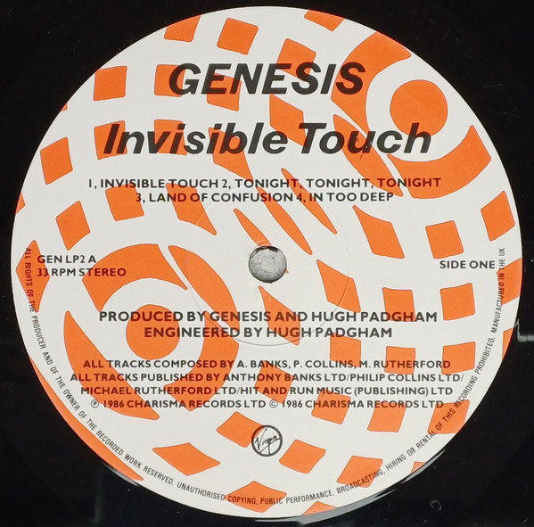 Genesis - Invisible Touch | Virgin (GEN LP2) - 3 Genesis - Invisible Touch | Virgin (GEN LP2) - 3