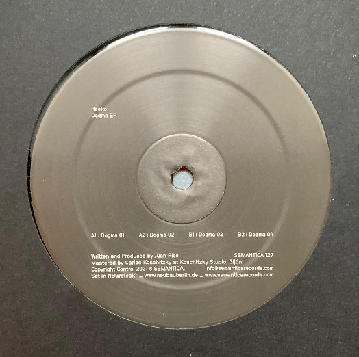 Reeko - Dogma EP | Semantica Records (SEMANTICA 127)