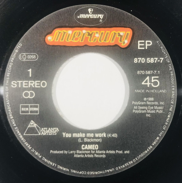 Cameo - You Make Me Work | Mercury (870 587-7) - 3