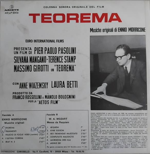 Ennio Morricone - Teorema (Colonna Sonora Originale Del Film) | Ariete (ARLP 2002) - 2 Ennio Morricone - Teorema (Colonna Sonora Originale Del Film) | Ariete (ARLP 2002) - 2
