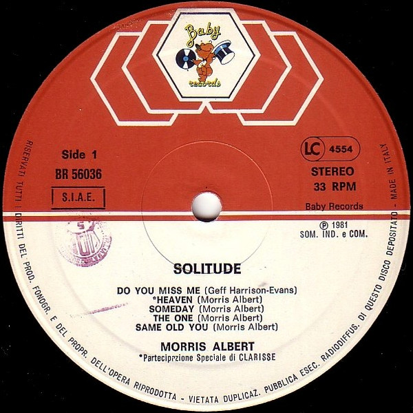 Morris Albert - Solitude | Baby Records (BR 56036) - 3 Morris Albert - Solitude | Baby Records (BR 56036) - 3