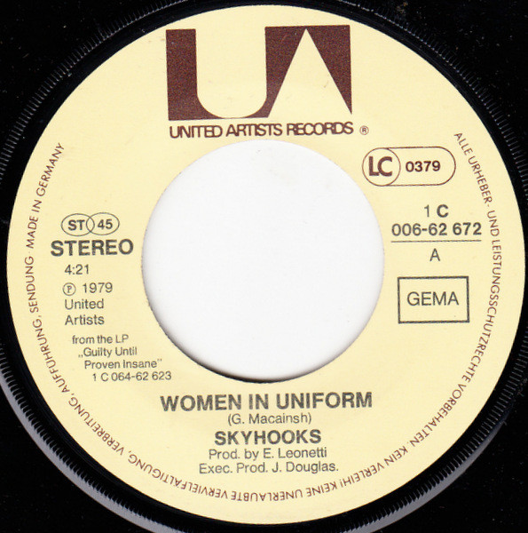 Skyhooks - Women In Uniform | United Artists Records (1C 006-62 672) - 3