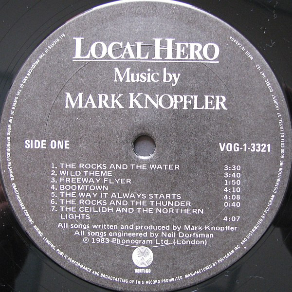 Mark Knopfler - Local Hero | Vertigo (VOG-1-3321) - 3