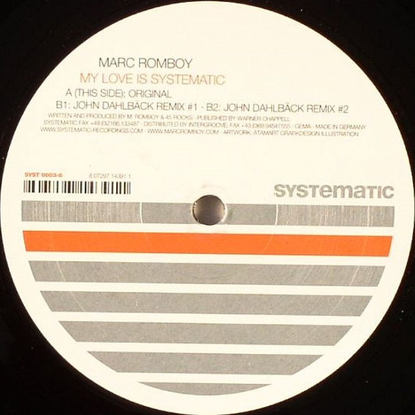 Marc Romboy - My Love Is Systematic | Systematic (SYST 0003-6)