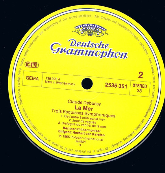 Maurice Ravel , Claude Debussy , Berliner Philharmoniker · Herbert von Karajan - Ravel: Bolero · Debussy: La Mer · Prèlude À L'Après-midi D'Un Faune | Deutsche Grammophon (2535 351) - 4 Maurice Ravel , Claude Debussy , Berliner Philharmoniker · Herbert von Karajan - Ravel: Bolero · Debussy: La Mer · Prèlude À L'Après-midi D'Un Faune | Deutsche Grammophon (2535 351) - 4