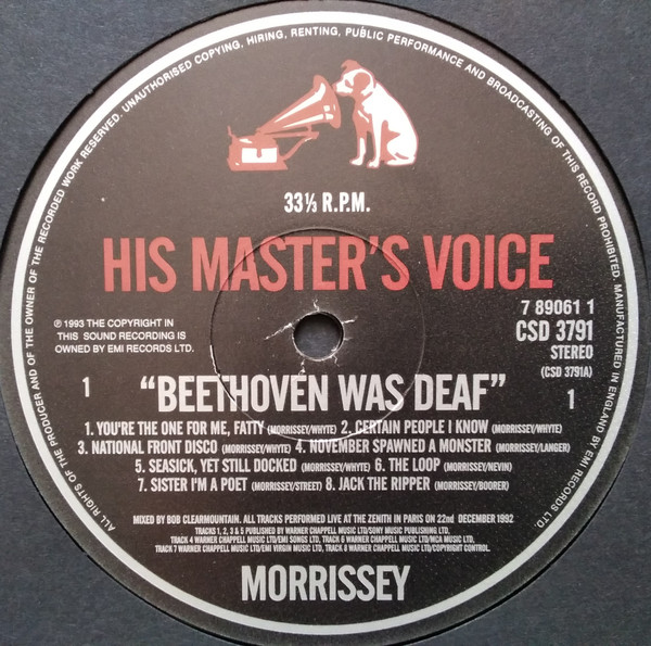 Morrissey - Beethoven Was Deaf | His Master's Voice (CSD 3791) - 4