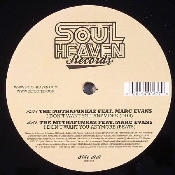 The MuthaFunkaz Feat. Marc Evans - I Don't Want You Anymore | Soul Heaven Records (SHR002) - 2