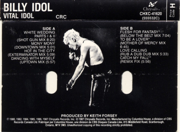 Billy Idol - Vital Idol [Cassette] | Chrysalis (CHXC-41620) - 2