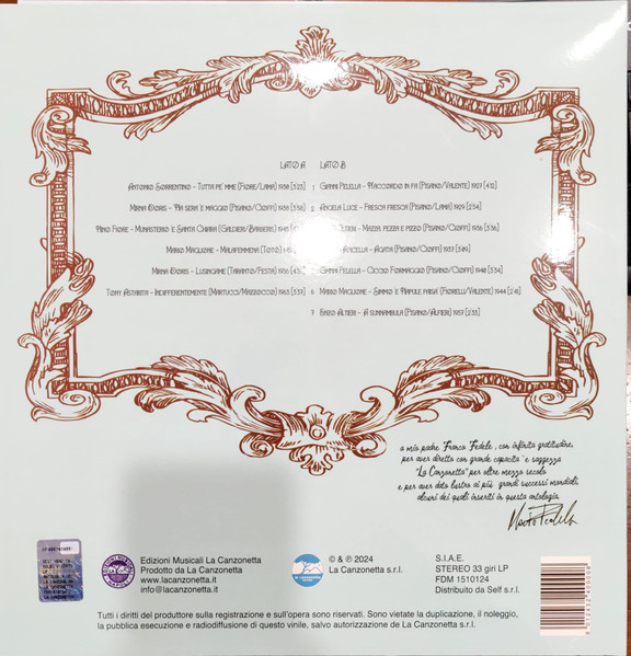 Various - Antologia Della Canzone Napoletana (Neapolitan Songs) | La Canzonetta Record (FDM 1510124) - 2 Various - Antologia Della Canzone Napoletana (Neapolitan Songs) | La Canzonetta Record (FDM 1510124) - 2