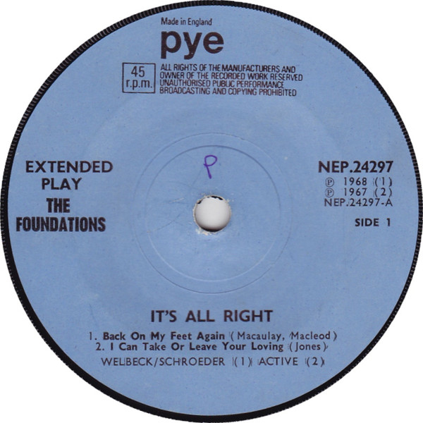 The Foundations - It's Alright | Pye Records (NEP 24297) - 2