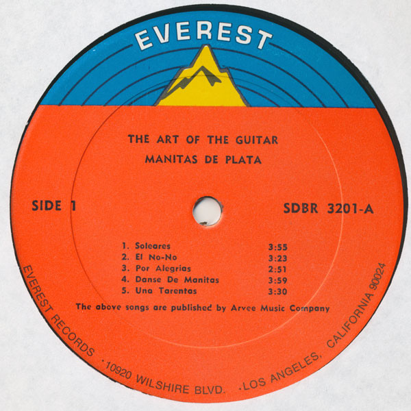 Manitas De Plata - The Art Of The Guitar | Everest (3201) - 3
