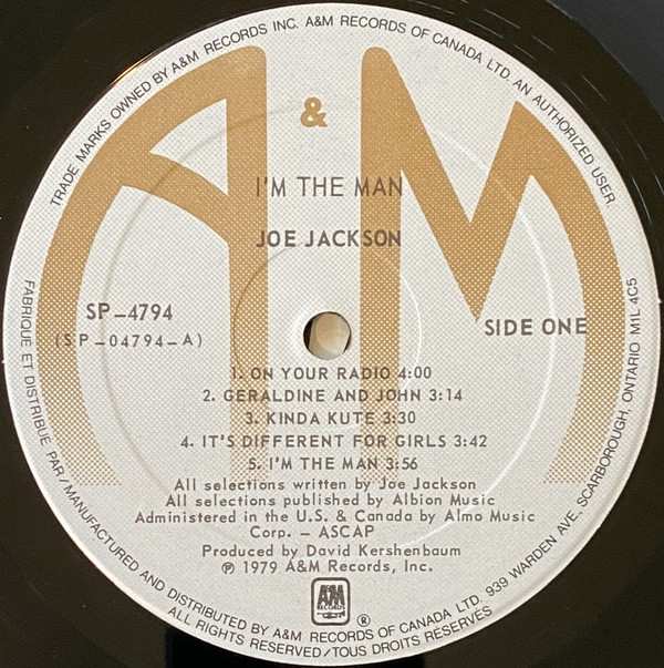 Joe Jackson - I'm The Man | A&M Records (SP 4794) - 3 Joe Jackson - I'm The Man | A&M Records (SP 4794) - 3