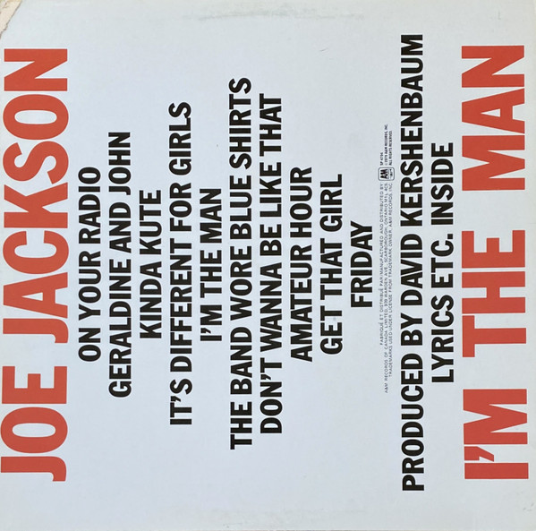 Joe Jackson - I'm The Man | A&M Records (SP 4794) - 2 Joe Jackson - I'm The Man | A&M Records (SP 4794) - 2
