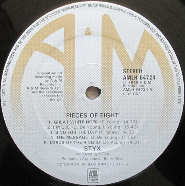Styx - Pieces Of Eight | A&M Records (AMLH 64724) - 3 Styx - Pieces Of Eight | A&M Records (AMLH 64724) - 3