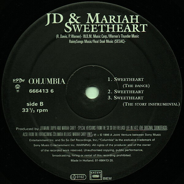 Jermaine Dupri & Mariah Carey - Sweetheart | Columbia (666413 6) - 4 Jermaine Dupri & Mariah Carey - Sweetheart | Columbia (666413 6) - 4