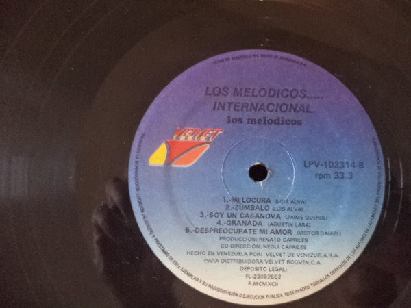 Los Melódicos - Los Melódicos..... Internacional | Velvet (LPV-102314) - 3 Los Melódicos - Los Melódicos..... Internacional | Velvet (LPV-102314) - 3